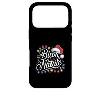 BUON Natale Chapeau de Père Noël Motif Famille Italienne Rouge Coque pour iPhone 17 Pro