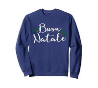 BUON Natale Italie Italie Joyeux Noël BUON Natale Sweatshirt, Unisexe pour Adultes, Bleu Marine, S