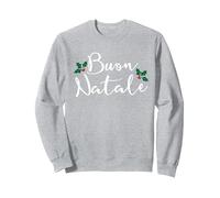 BUON Natale Italie Italie Joyeux Noël BUON Natale Sweatshirt, Unisexe pour Adultes, Gris Chiné, XL