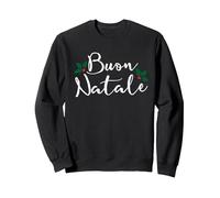 BUON Natale Italie Italie Joyeux Noël BUON Natale Sweatshirt, Unisexe pour Adultes, Noir, XXL