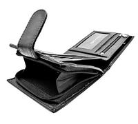 Buono Pelle Portefeuille Fin en Cuir véritable avec Blocage RFID pour Homme avec Poche zippée pour pièces de Monnaie, Compartiments pour Billets, Porte-Cartes et fenêtre pour Carte d'identité, Noir