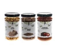 buononaturale Boîte aux légumes BIO 1,8kg - mélange de légumineuses italiennes bouillies: 2pcs Lentilles au tomate BIO, 2pcs Haricots borlotti bouillis BIO et 2pcs Pois chiches bouillis BIO (6x300g)