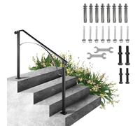 BuoQua Rampe d'Escalier Garde-Corps pour Escalier Main Courante Noire pour Escalier Rampe en Forme Arche (3 à 4 Marches)