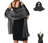 BUOSHUO Étole Pour Femme,Echarpe d'été Pour Femmes,Foulard en Mousseline,Convient Pour les soirées,Les Tenues de Tous les jours,Les Mariages,Les Demoiselles D'honneur Foulard élégant (Noir)