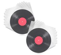 BUOSHUO Pochette Vinyle 33 Tours,50 pièces Pochette Vinyle Intérieures, Transparentes,Antistatique,Convient aux disques vinyles 12"