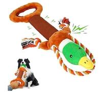 BUPIHUKA Jouet pour chien indestructible - Corde couinante robuste pour grands petits chiens - Peluche couineur interactive et doudou pour occuper les chiots - Marron