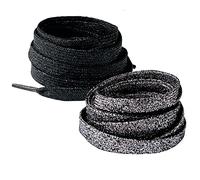 BupiMufi 2 paires de lacets de 9 à 10 mm de large, avec paillettes, en matériau amélioré, résistants à la rupture, lacets brillants pour bottes avec éclat métallique, 120