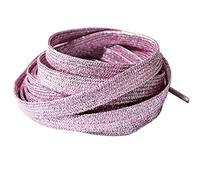 BupiMufi 2 paires de lacets plats à paillettes, de 9 à 10 mm de large, matériau amélioré, résistants à la déchirure, avec brillance métallique, 120