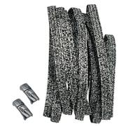 BupiMufi Lacets Elastique Plats Paillettes de Chaussure - 6 mm de Largeur, Lacets Chaussures sans Noeuds avec Fermeture en Métal, pour Enfants et Adultes 100cm, Noir et argent