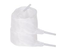 BupiMufi Lacets en organza pour femme - Lacets plats tendance en ruban de satin - 80 cm - 120 cm, Blanc., 120