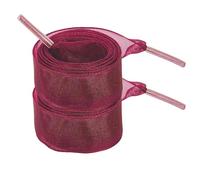 BupiMufi Lacets en organza pour femme - Lacets plats tendance en ruban de satin - 80 cm - 120 cm, rouge bordeaux, 120