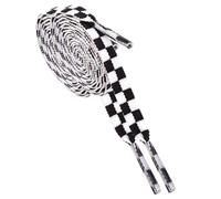 BupiMufi Lacets imprimés - Lacets plats avec motif pour chaussures de course, chaussures de sport - 120 à 140 cm, noir et blanc, 120