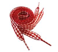 BupiMufi Lacets plats à carreaux de 2,5 cm de large - Motif à carreaux - Pour baskets, bottes et chaussures - 120 cm, N° 22 : rouge