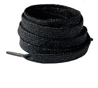 BupiMufi Lacets plats de 9 à 10 mm de large en paillettes [ en matériau amélioré] Bandes métalliques résistantes à la déchirure brillantes Design bling, noir a, 120 ESL0072-120Pureblack