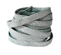 BupiMufi Lacets plats de 9 à 10 mm de large en paillettes [ en matériau amélioré] Bandes métalliques résistantes à la déchirure brillantes Design bling, menthe, 120, (ESL0072-120Mint)