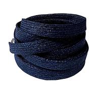 BupiMufi Lacets plats de 9 à 10 mm de large en paillettes - En matériau amélioré - Lacets métalliques brillants résistants à la déchirure - Design bling, dblue, 120