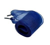 BupiMufi Lacets plats en organza - Largeur : 4 cm - Largeur : 120 cm - 140 cm, bleu foncé, 120