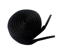 BupiMufi Lacets plats en velours de 1 cm de large avec bande de velours unilatérale 100 cm 120 cm, Noir , 120