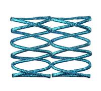 BupiMufi Lacets ronds métalliques scintillants de 5 mm de large pour baskets, chaussures de sport et bottes, 120 cm, bleu ciel