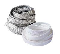 BupiMufi Lot de 2 paires de lacets plats à paillettes 9-10 mm de large [ en matériau amélioré] Bandes de chaussures brillantes avec brillance métallique