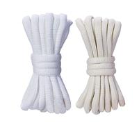 BupiMufi Lot de 2 paires de lacets solides de bonne qualité, largeur 9 mm, en polyester, pour chaussures de sport, chaussures de course, Blanc + blanc crème, 140 cm