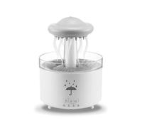 Buqpow Humidificateur Raindrop pour Chambre à Coucher, Bureau, Diffuseur D'Huiles Essentielles avec Lumière LED 7 Couleurs, Humidificateur Dynamique Jellyfish 300 ML (UE)