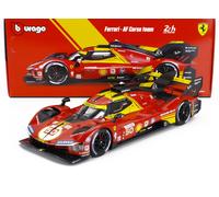 BURAGO 1/18 FERRARI 499P LE MANS 2024 FEU MOULIN MODÈLE STATIQUE DIECAST