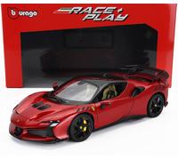 BURAGO 1/18 FERRARI SF90XX ROUTE 2024 ROUGE MODÈLE STATIQUE DIECAST