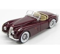 BURAGO 1/24 JAGUAR XK120 CABRIOLET 1953 BORDEAUX MODÈLE STATIQUE DIECAST