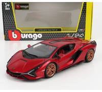 BURAGO 1/24 LAMBORGHINI SIAN FKP 37 HYBRID 2020 ROUGE MODÈLE STATIQUE DIECAST