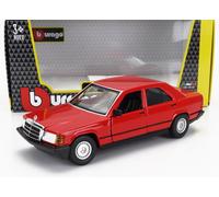 BURAGO 1/24 MERCEDES 190E 1984 ROUGE MODÈLE STATIQUE DIECAST