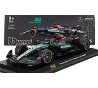 BURAGO 1/24 MERCEDES F1 W15 2024 HAMILTON VITRINE MODÈLE STATIQUE DIECAST