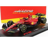 BURAGO 1/43 FERRARI F1 75 MONZA GP 2022 SAINZ VITRINE MODÈLE STATIQUE DIECAST