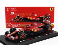 BBurago Véhicule miniature Die-cast 1/43 Ferrari SF24 Italie avec casque #Leclerc-May-Cheong-Group