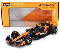 Bburago - McLaren MCL38 Lando Norris #4 2024 - Maquette réaliste de Voiture à l'échelle 1:43, pilotée par Lando Norris, Licence Officielle McLaren, âge recommandé : 3 Ans et Plus