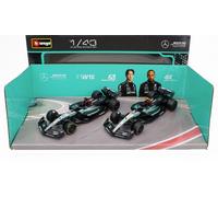 BBurago Set 1:43 Mercedes GP F1 W15 – #44 Hamilton + #63 Russell 2024 BU38201-SET