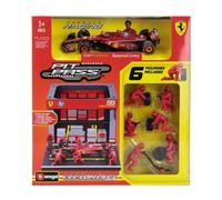 BURAGO 1/43 MODÉLISME FERRARI F1 SF24 DIORAMA GARAGE PIT STOP SAINZ MODÈLE