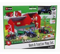 BURAGO 1/50 TRACTEUR NEW HOLLAND SET FARM BARN T7.315 MODÈLE STATIQUE DIECAST