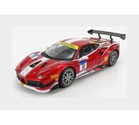 Burago 18-26582-Kit Ferrari - 488 Challenge N 11 Racing 2017 - Rouge Mét - 1/24