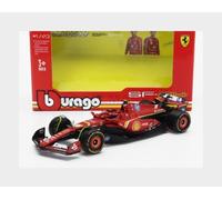 Bburago - Ferrari SF-24#55 Sainz - Modèle réduit réaliste de Voiture de F1 à l'échelle 1:43, réplique moulée sous Pression avec Licence Officielle Ferrari, âge recommandé 3+ Ans