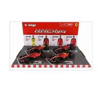 Bburago - Coffret Cadeau 4 F1 Ferrari SF-23-4 modèles réduits réalistes à l'échelle 1:43, Licence Officielle Ferrari, âge recommandé 3+ Ans