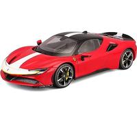 Burago | Ferrari Signature | Ferrari SF90 Stradale | Reproduction de Voiture Miniature à échelle 1/18 | Rouge | Jouet pour Enfant à Collectionner | B18-16911