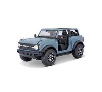 Burago - Ford Bronco 1/18 Bleu Métal - Voiture Miniature de Collection avec Capot et Hayon Ouvrables, Intérieur Ultra-Détaillé - Dès 3 Ans - Cadeau Enfant ou Adulte, Bleue