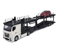Bburago 1/43 Street Fire Tow Mercedes Benz Actros With Volkswagen Polo Gti Mark 5 18-31458 Car Argenté