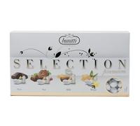 Buratti Confetti Dragées à l'amande Recouverte de Chocolat Tendresses Sélection 1 Kg -noir, noisette, lait et blanc
