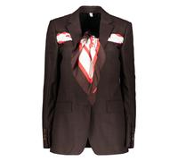 Burberry - Blazer Structuré avec Détails Contrastants - Femme - Vestes - Brun - Taille: 38 FR