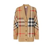 Burberry - Cardigan Caragh à carreaux - Femme - Pulls - Beige - Taille: 36 FR