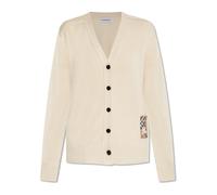 Burberry - Cardigan en laine avec écusson logo - Femme - Pulls - Beige - Taille: 40 FR