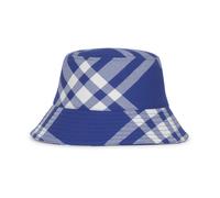Burberry - Casquette de pêcheur à carreaux de saison - Homme - Accessoires - Bleu - Taille: S