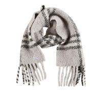Burberry - Check Alpaca Wool Blend Bouclé Scarf - Femme - Accessoires - Gris - Taille: ONE Size